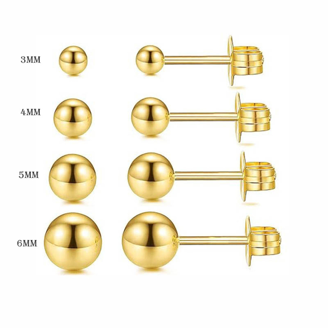 Fiasrel 10/50pairs/lot Simple Round Small Beaded Earrings Mini Earrings for Girls Fashion Stud Earrings Women Gift