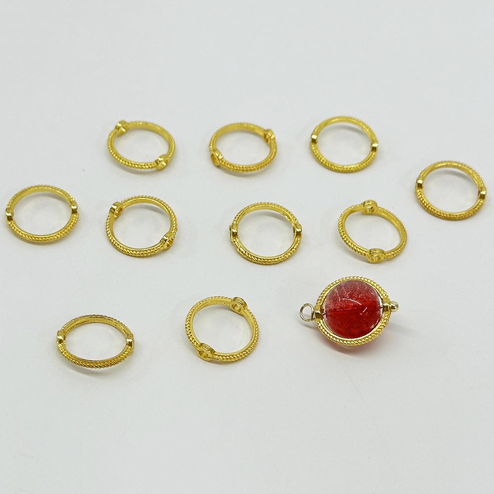 Fiasrel 50/200pcs 8/10mm Silvery Golden Ring Bead Frame Oval Spacer Bead Connectors for DIY Necklace Bracelet Earrings Charms Jewelry Making Supplies