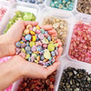 fiasrel 1bundle DIY Irregular-Shaped Beading Kit - Baroque-Style Gold-Trimmed Beads for Bracelet Making