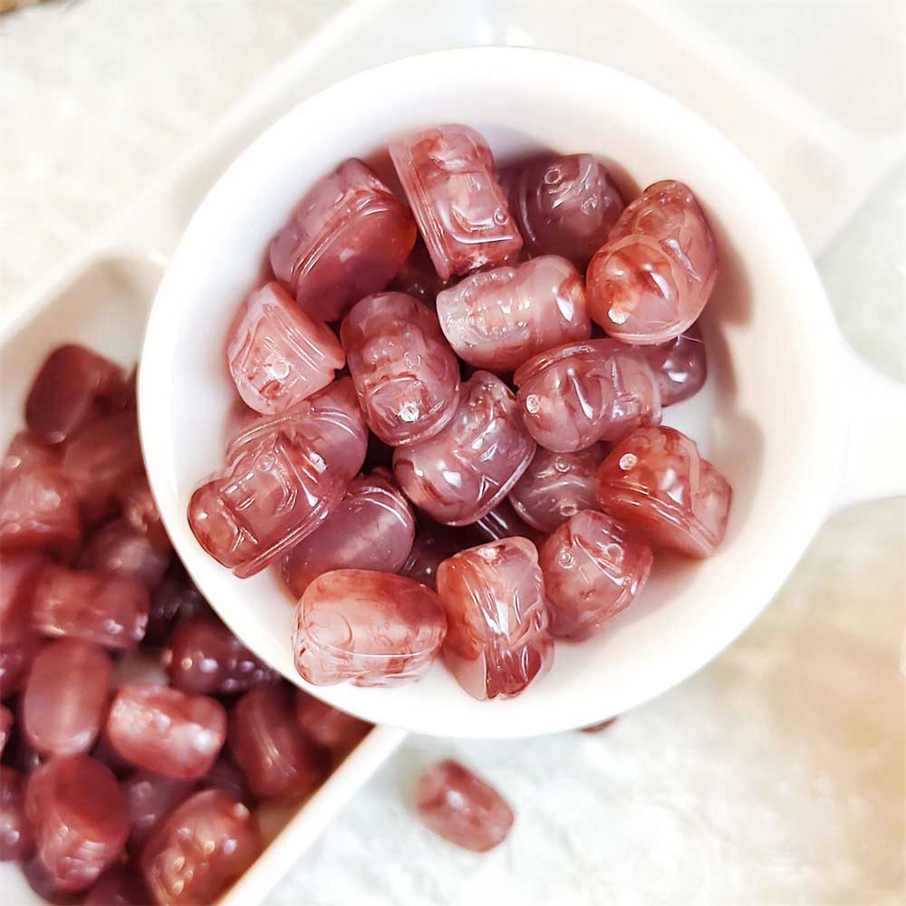 fiasrel 1bundle Strawberry Quartz Wealth Charms – Resin Spacer Beads Chinese Style DIY Vintage Bracelet Beads 