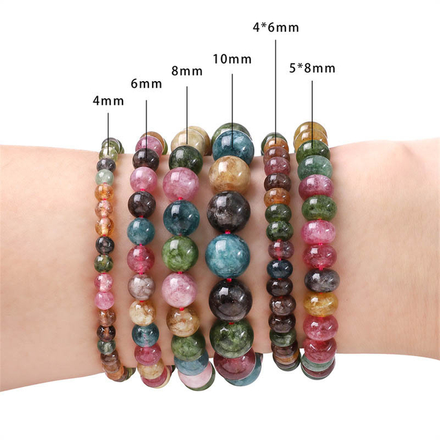 fiasrel 1bundle Handmade diy tourmaline beads imitating synthetic tourmaline