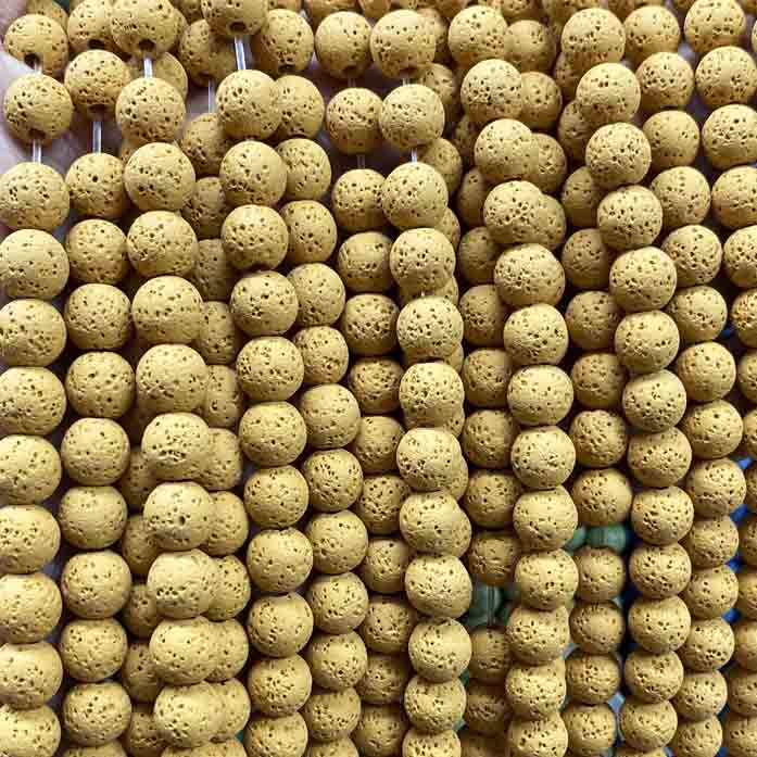 fiasrel 1bundle Volcanic Rock / Lava Stone Beads – Natural Semi-Finished Round Beads for DIY Jewelry Making