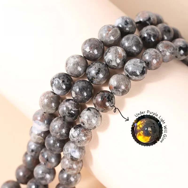 fiasrel 1bundle Glowing Fire Stone Beads - Natural Fluorescent Round Loose Gemstones for DIY Jewelry