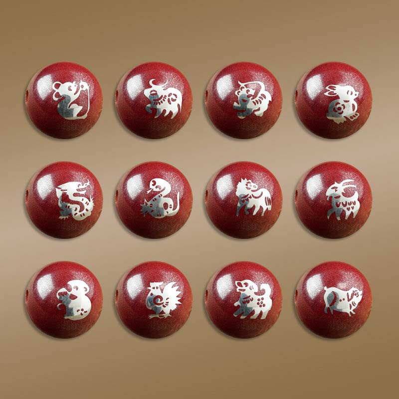 fiasrel Chinese Zodiac Purple Aventurine Beads, Cinnabar Inlay Protection Bracelet Feng Shui Jewelry