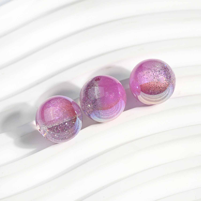 fiasrel 1bundle Heidi Sand-Filled Round Beads - Straight Hole Stringing Beads for DIY Crafting Phone Charm/Handmade Jewelry Accessories