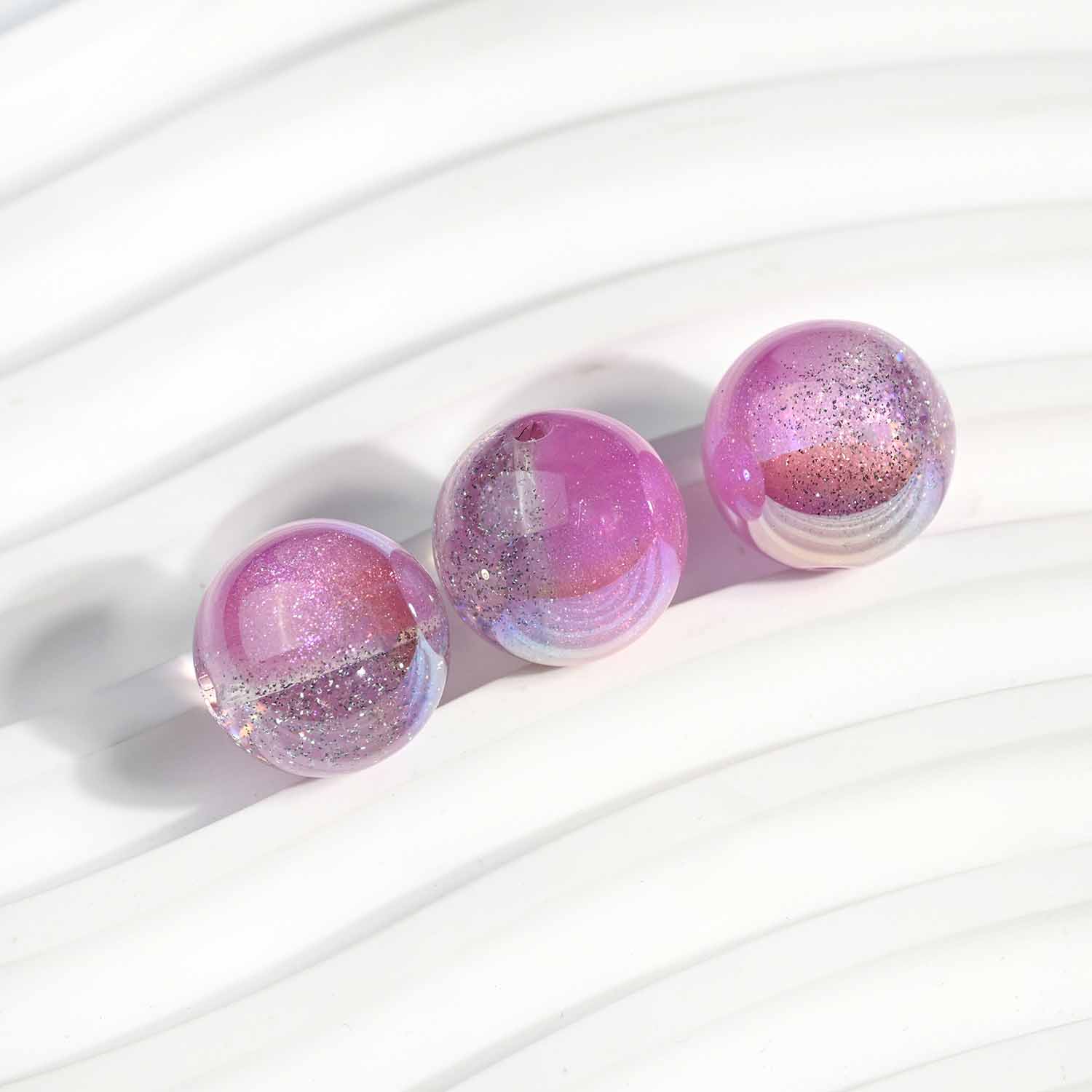 fiasrel 1bundle Heidi Sand-Filled Round Beads - Straight Hole Stringing Beads for DIY Crafting Phone Charm/Handmade Jewelry Accessories