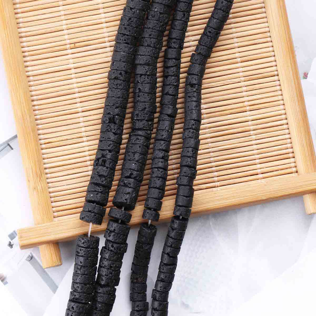 fiasrel 1bundle Volcanic Stone Spacer Beads - Loose DIY Beads for Handmade Fashion Bracelets & Necklaces 