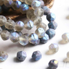 fiasrel 1bundle 8mm Czech Meteorite Blue Candlelight Glass Beads - British Cut Vintage Style