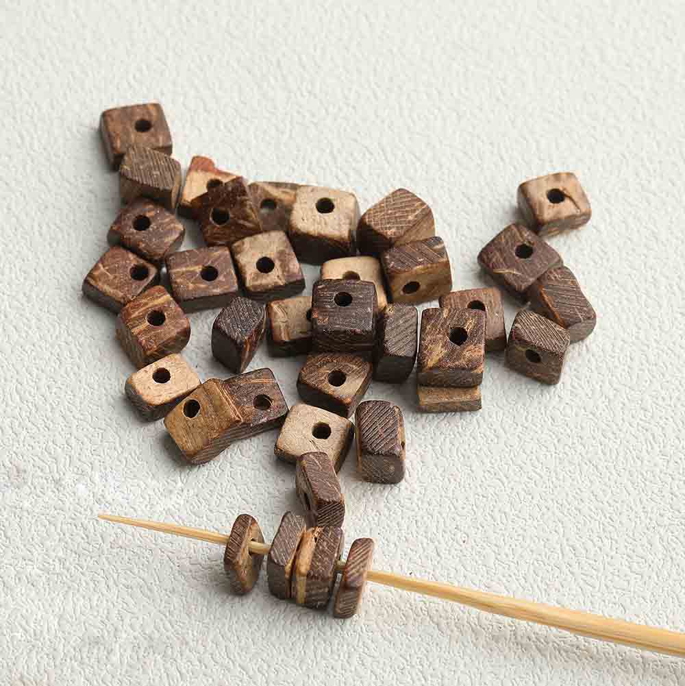 fiasrel 1bundle Vintage Coconut Shell Spacer Beads & Wooden Beads DIY Kit - Handmade Jewelry Supplies for Necklaces, Bracelets & Earrings