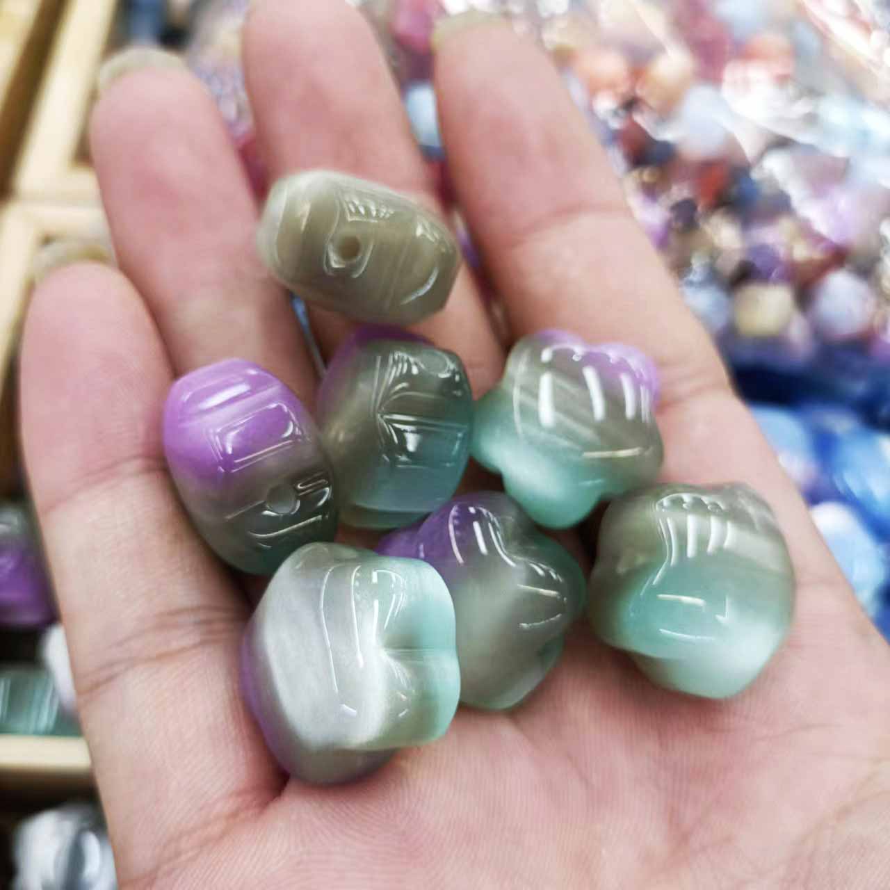 fiasrel 1bundle Tri-Color Oil Painting Gradient Star Pendants – Straight-Hole Charms for DIY Bracelets, Keychains & Phone Straps