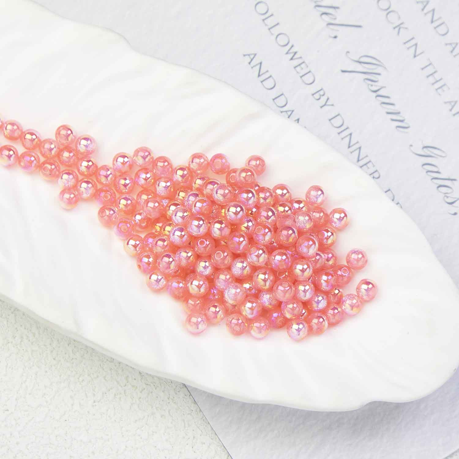 fiasrel 1bundle 6mm Gilded Moon Resin Beads - Straight Hole Small Spacer Beads for DIY Jewelry Making