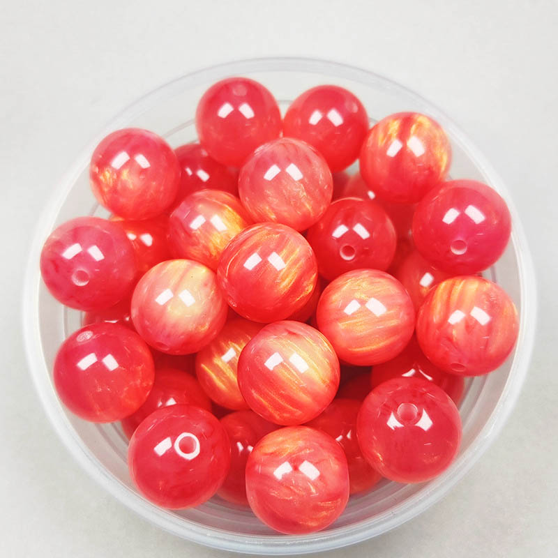 fiasrel 1bundle Resin Imitation Tiger's Eye Stone Cloud Beads 16mm Iridescent Glitter Round Beads with Straight Hole for DIY Bracelet Mala & Jewelry Making