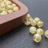 fiasrel 1bundle Golden Amber Intaglio Carved Loose Beads Round Bead Strand Bracelet
