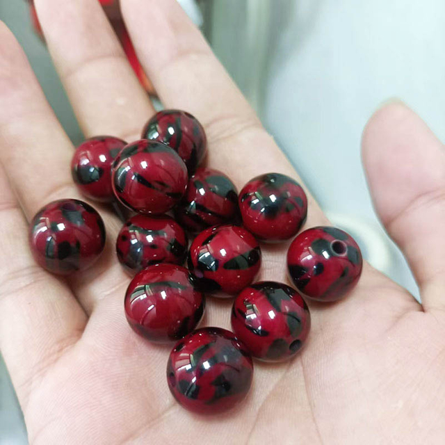 fiasrel 1bundle New Hot-Selling Resin Leopard Print & Spot Round Beads DIY Jewelry Making Supplies for Bracelets & Necklaces