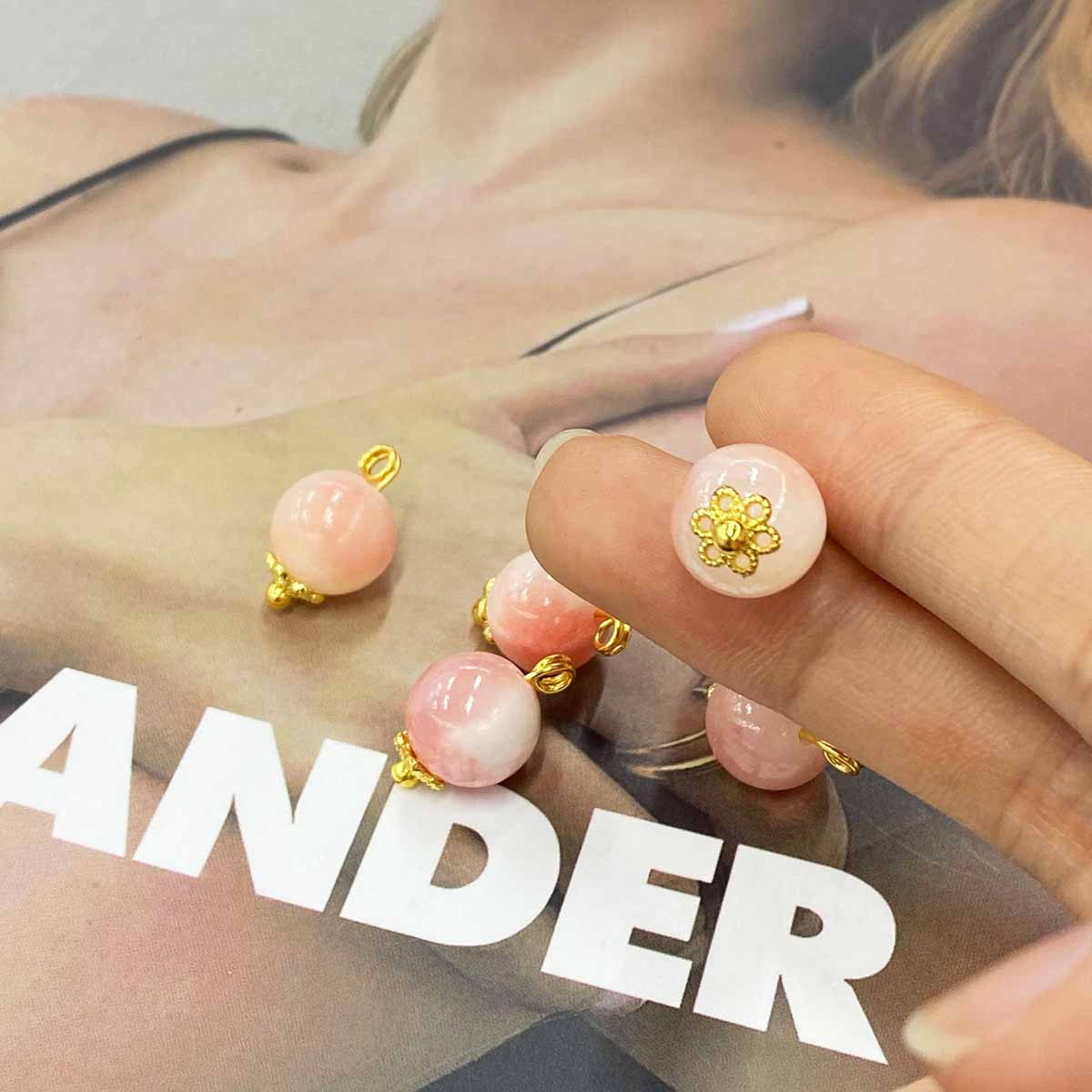 fiasrel 1bundle Floral-Backed Natural Stone Buttons – Chinese Style Hanfu/Tang Suit/Qipao Fabric Fasteners 