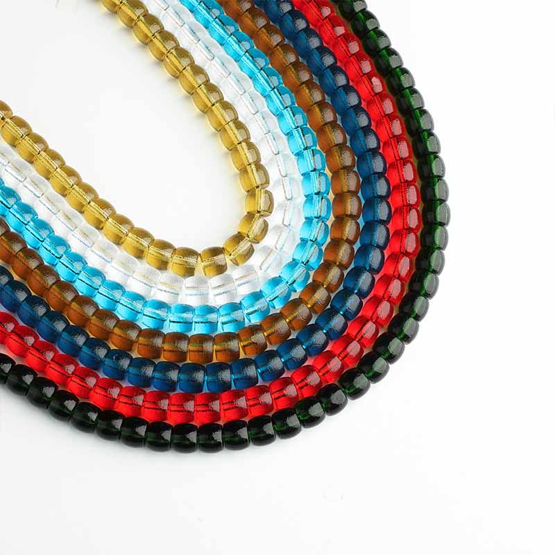 fiasrel 1bundle Czech Glass Straight-Cut Spacer Beads – Frosted Vintage Glass DIY Colored Meteorite Crystal Beads