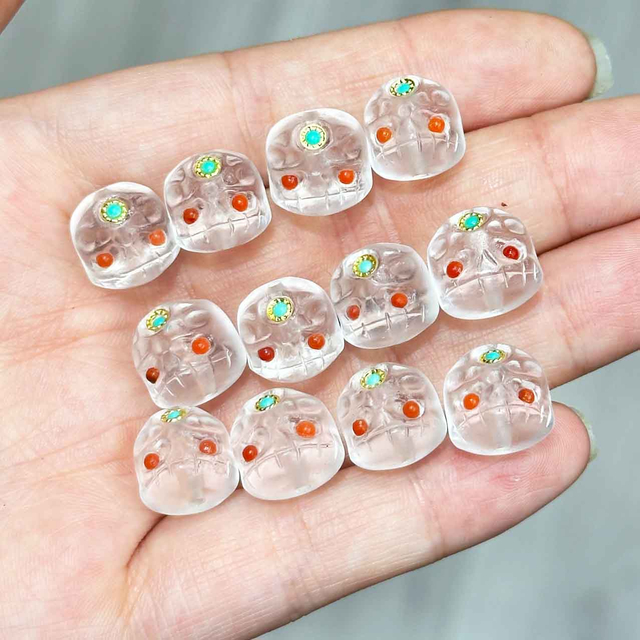 fiasrel 1bundle Sherpa Glass Beads – Handmade Buddhist Prayer Beads & DIY Accessories for Phone Charms/Pendants/Necklaces