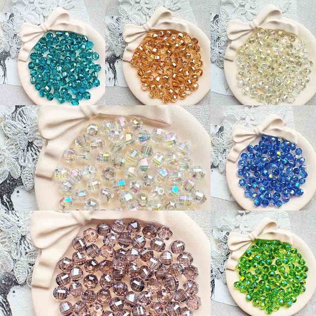 Fiasrel 1bundle 8mm Shiny Plated Watermelon Crystal Glass Beads Bracelet Necklace with Handmade DIY Accessories