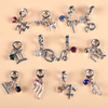fiasrel 1bundle DIY 12 Zodiac Charms & Beads – End Links & Large-Hole Spacer Beads for Bracelet Making