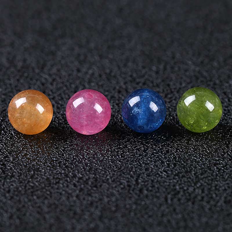 fiasrel DIY Tourmaline-Colored Chalcedony Beads for Handmade Bracelets & Necklaces
