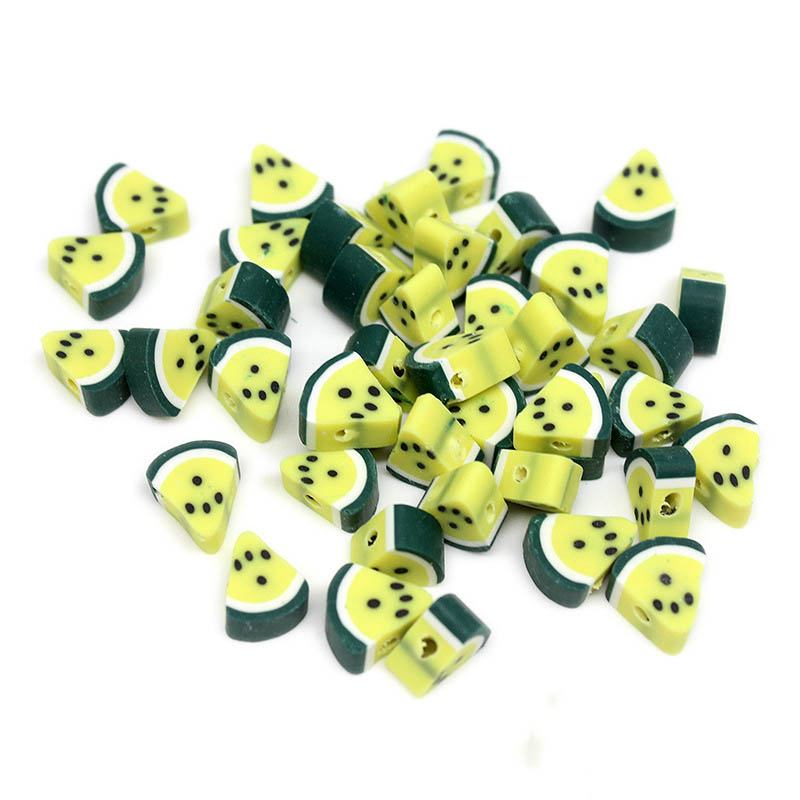 Fiasrel 1000pcs 10mm Fruit soft clay beads - watermelon