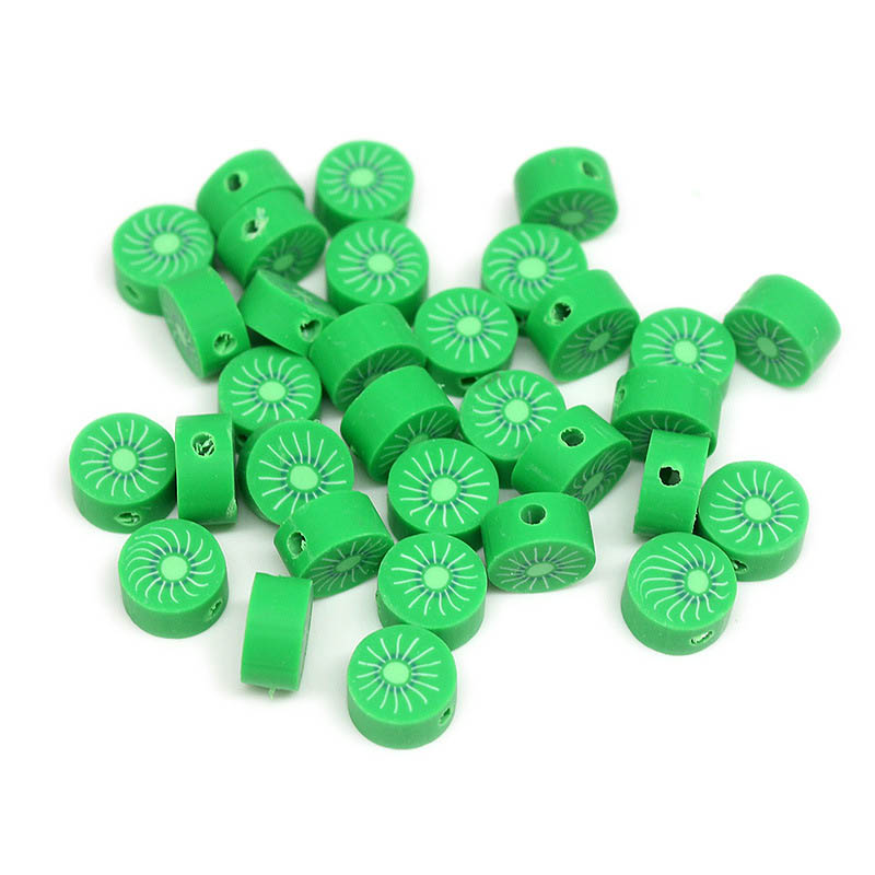 Fiasrel 1000pcs 10mm Fruit Soft clay beads - kiwi fruit