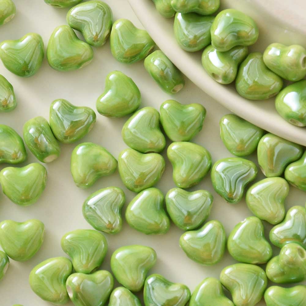 Fiasrel Cartoon heart-shaped ceramic beads