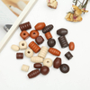 Fiasrel Colorful mixed threaded wood beads