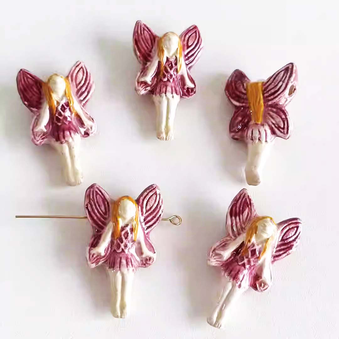 Fiasrel Angel color hand-painted ceramic beads