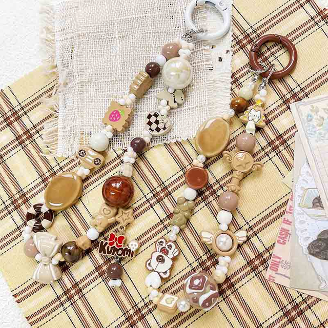 Fiasrel Cute coffee-colored ceramic beads