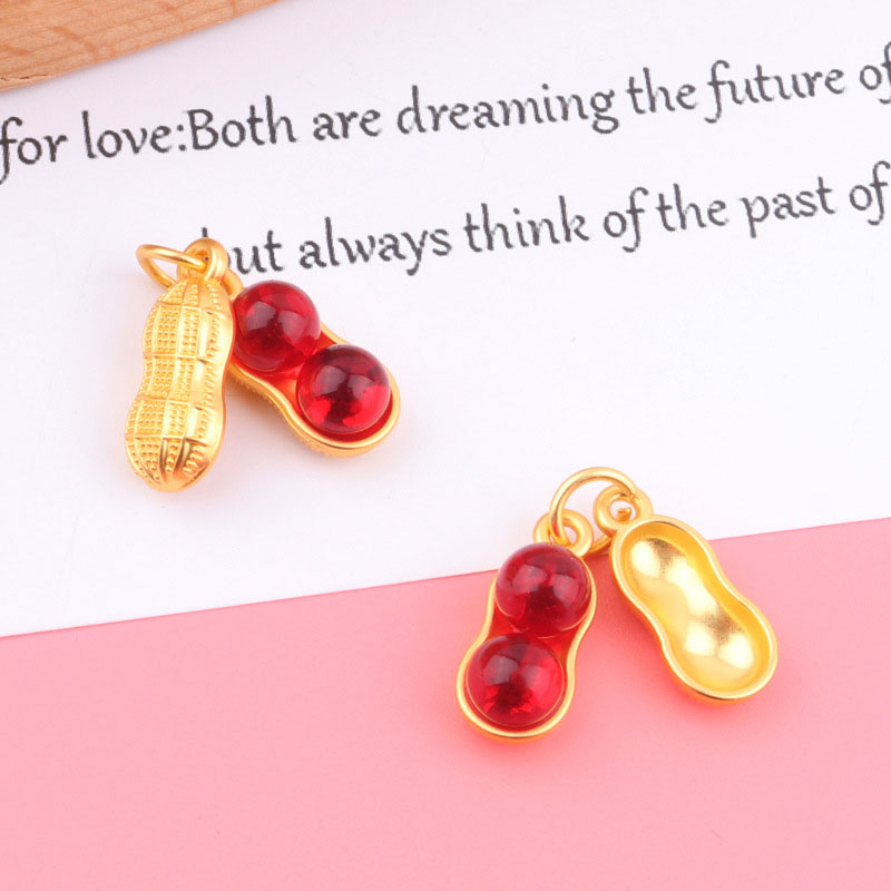 Fiasrel diy Ancient-style golden peanuts Drop Pendant