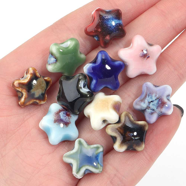 Fiasrel Retro five-pointed star ceramic beads