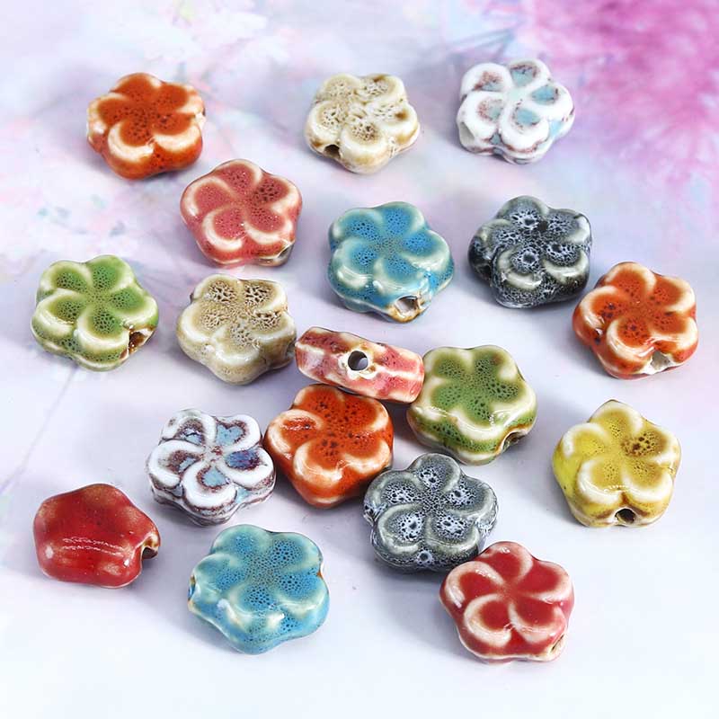 Fiasrel diy flat flake ceramic beads