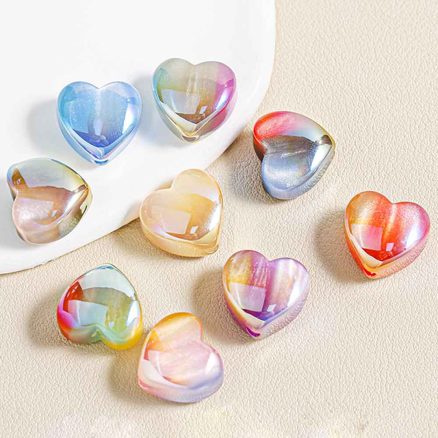 Fiasrel Dunhuang heart-shaped colored beads