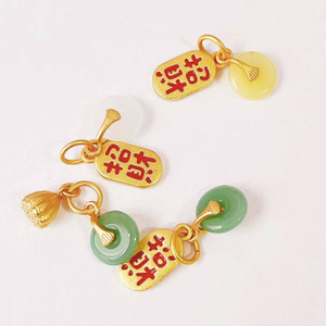 Fiasrel DIY Prosperity Lotus pod bracelet Drop Pendant