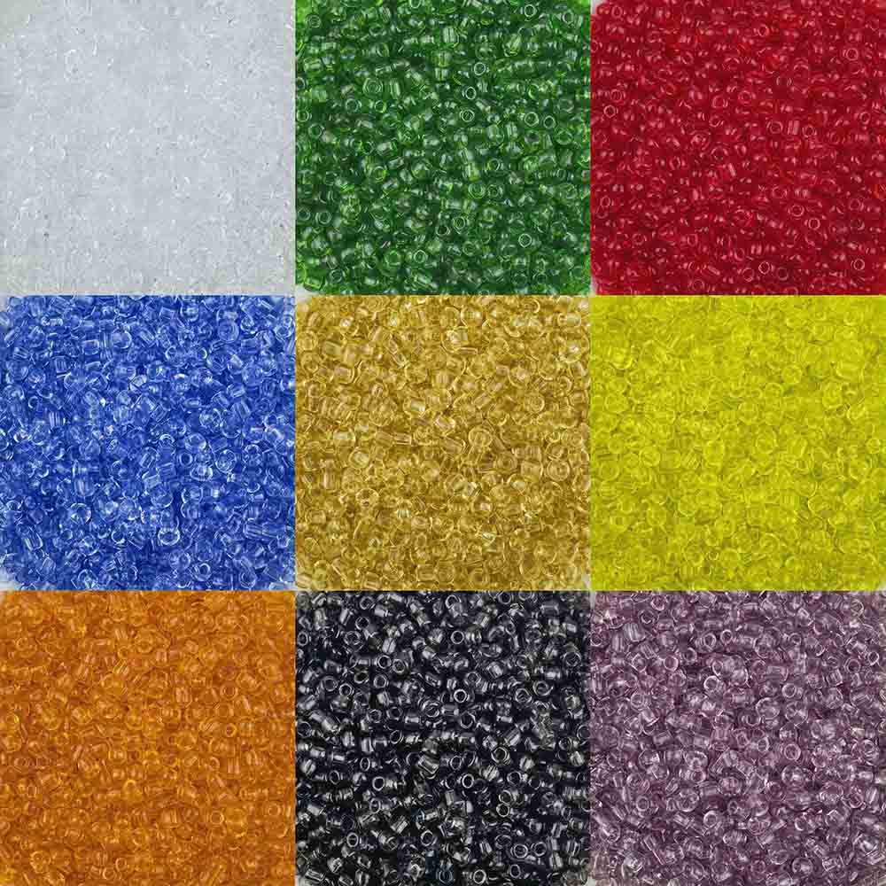 Fiasrel 2/3/4mm Glass Transparent Seed Beads - Bulk Loose Beading 