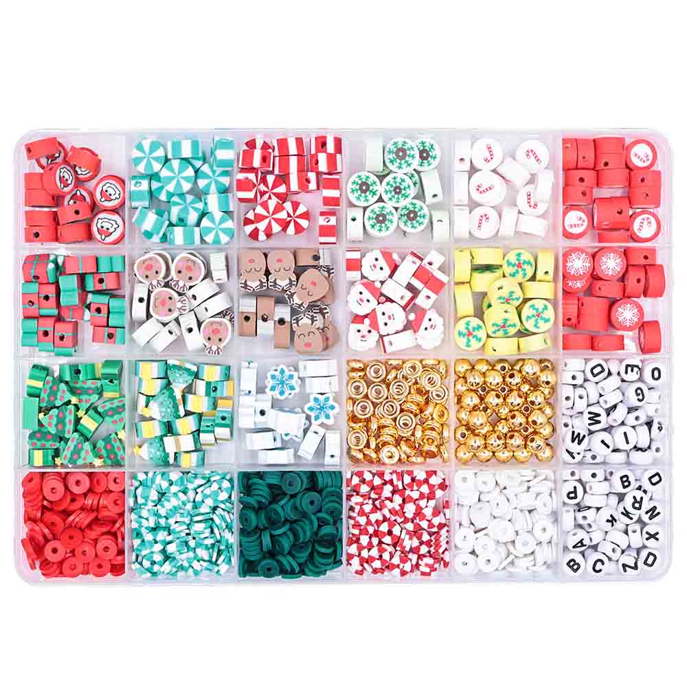 Fiasrel diy soft clay beads for Christmas