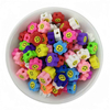 Fiasrel 10mm diy soft clay beads with mixed-color small flowers