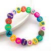 Fiasrel 100pcs Mixed-color cartoon fruit letter soft clay spacer beads