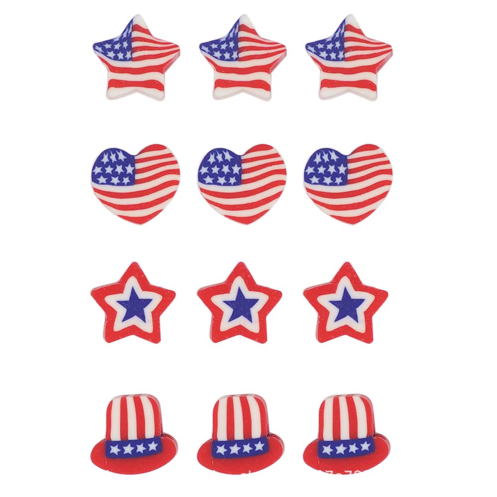 Fiasrel 100pcs Soft clay beads with national flag patterns