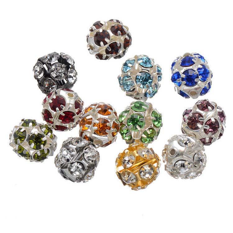 Fiasrel 50pcs Bayberry ball colored diamond DIY Shamballa Beads