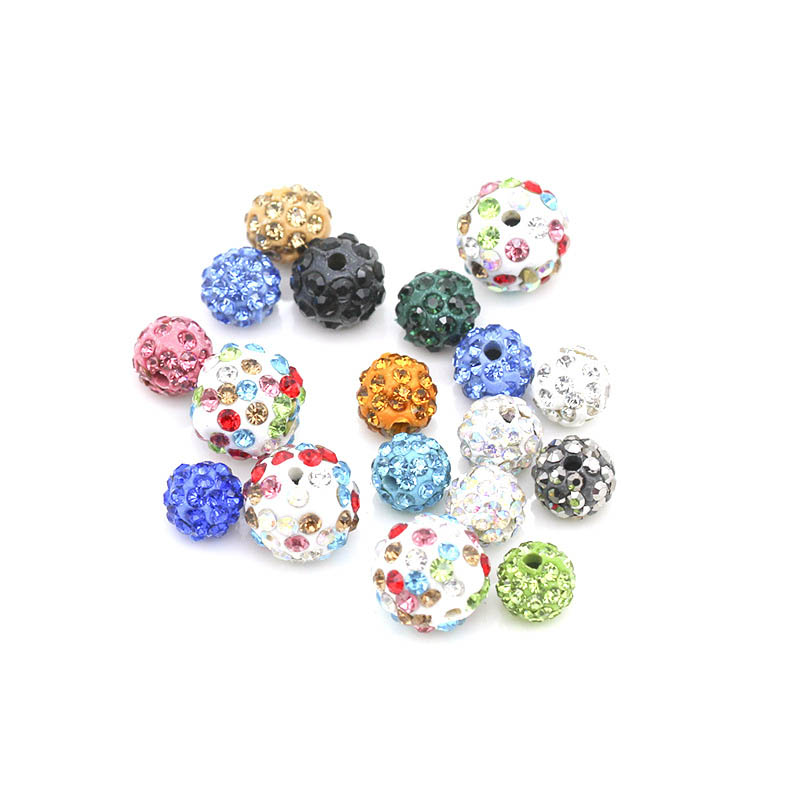 Fiasrel 20pcs Water-diamond soft clay balls DIY Shamballa Beads