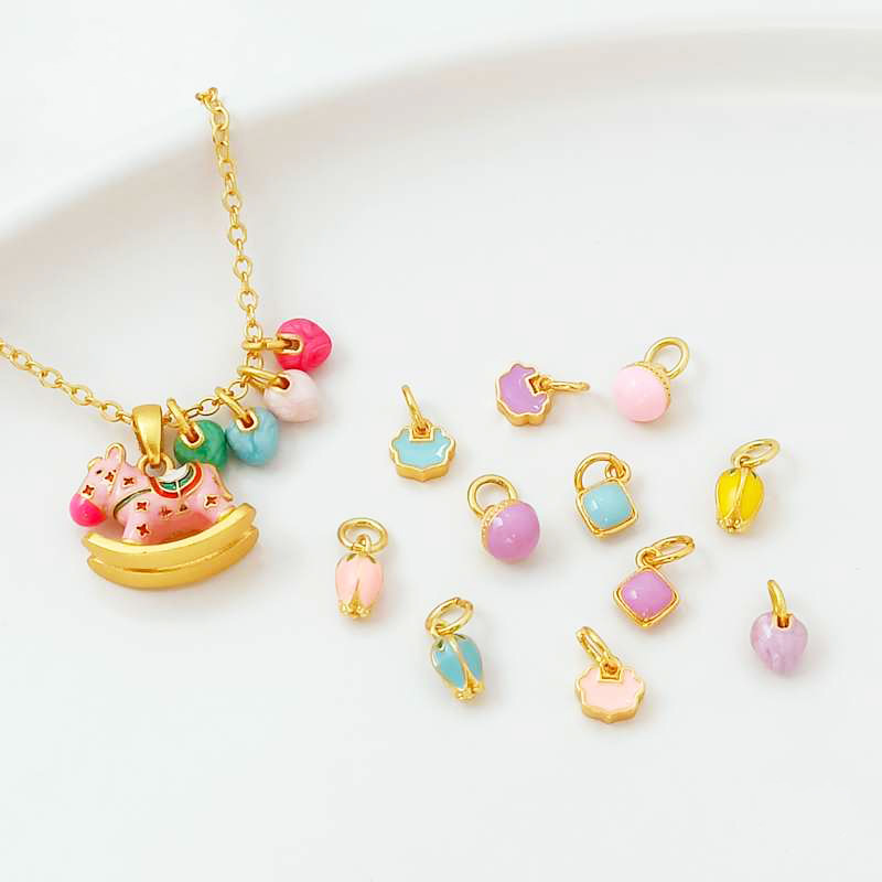 Fiasrel DIY Heart-shaped flower buds Drop Pendant