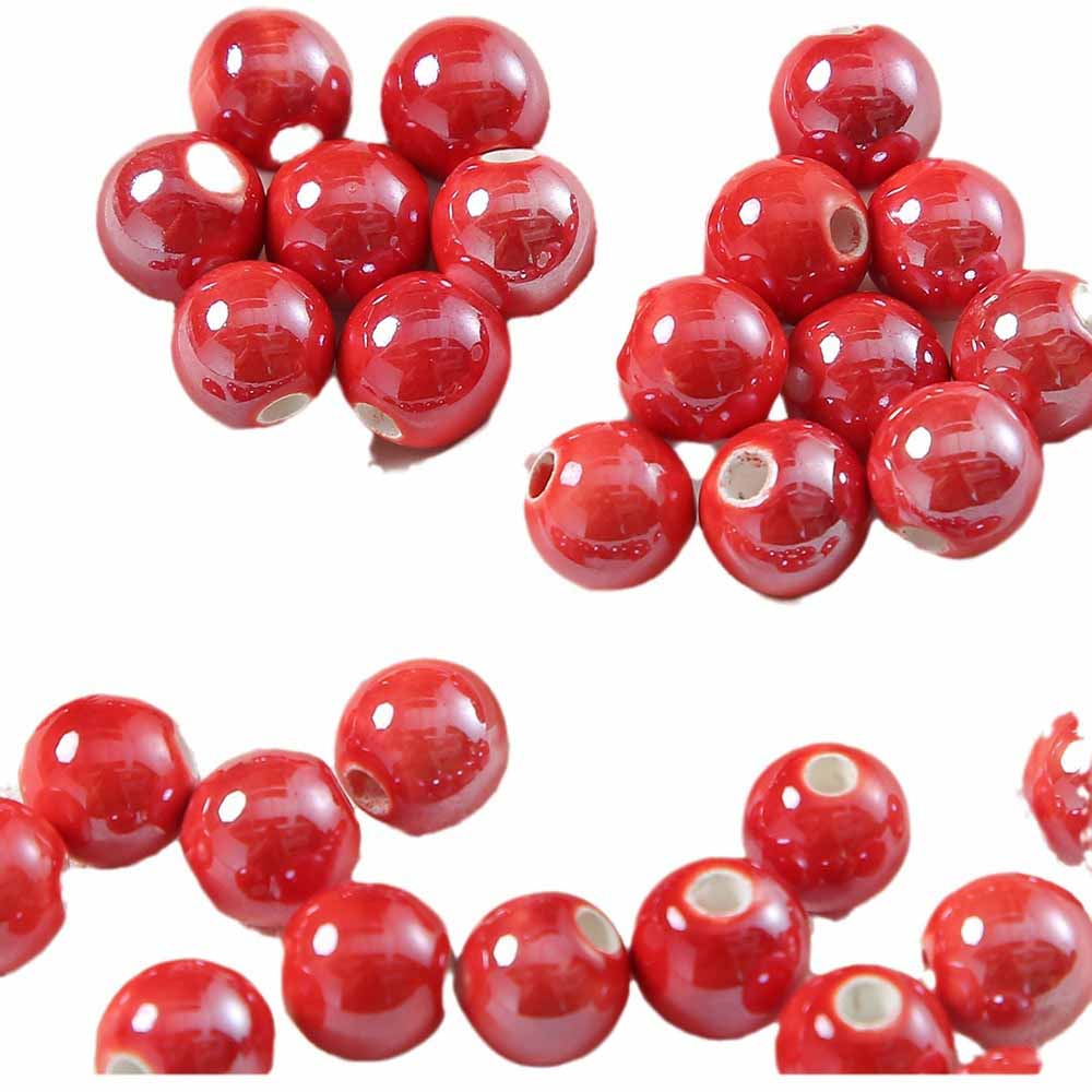 Fiasrel 10mm Colored tinted ceramic beads