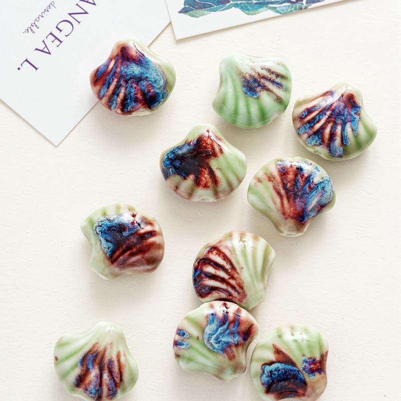 Fiasrel diy shell ceramic beads