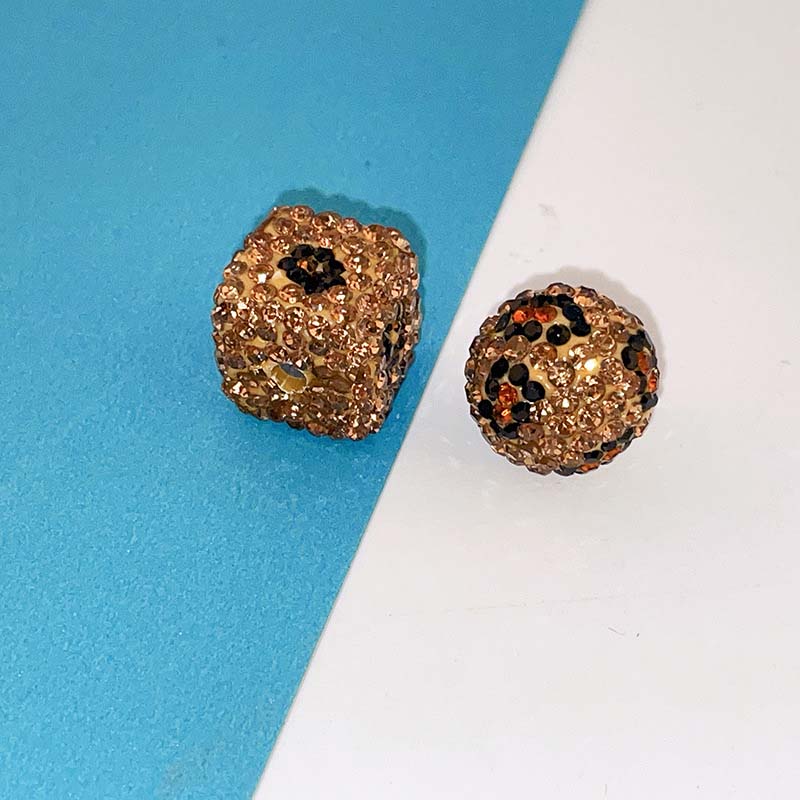 Fiasrel 10pcs Leopard-print square soft clay DIY Shamballa Beads