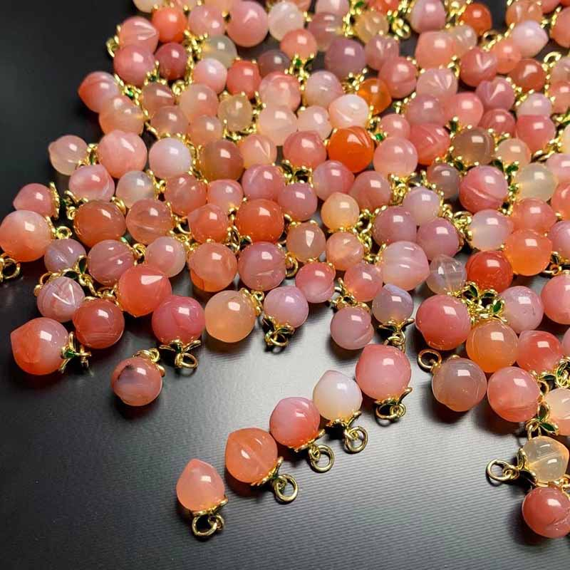 Fiasrel DIY Peach candy agate pendant
