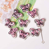 Fiasrel Red hand-painted butterfly ceramic beads