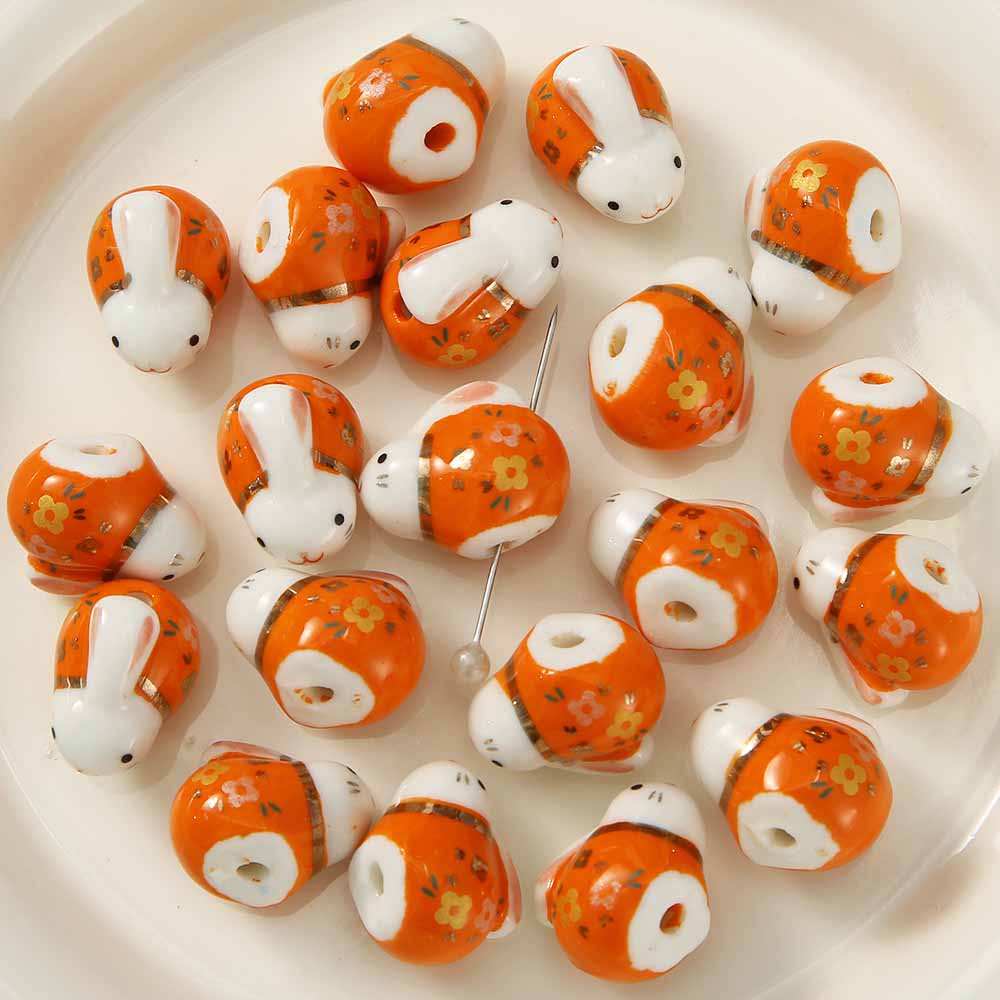 Fiasrel Creative little rabbit ceramic beads