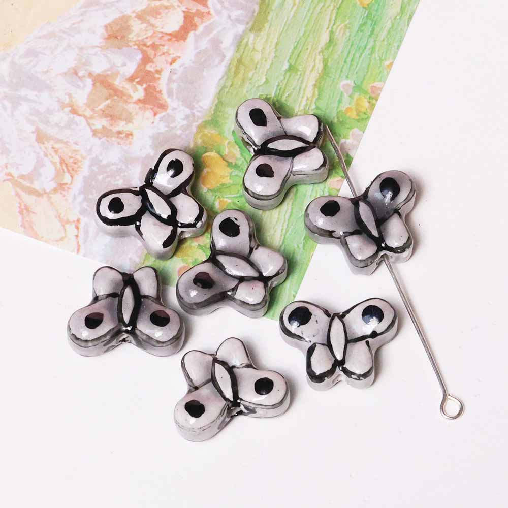 Fiasrel diy hand-painted butterfly ceramic beads